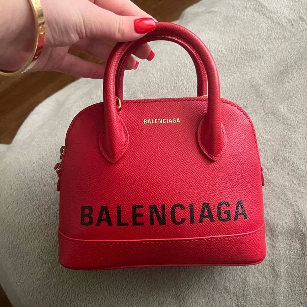 Balenciaga ville xxs in red